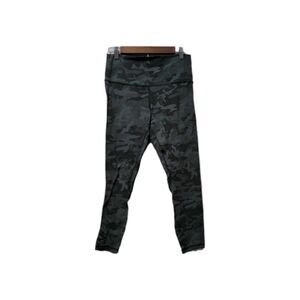 Lululemon Womens Align High Rise Nulu Leggings Camo Size 10 Green Wicking Gym